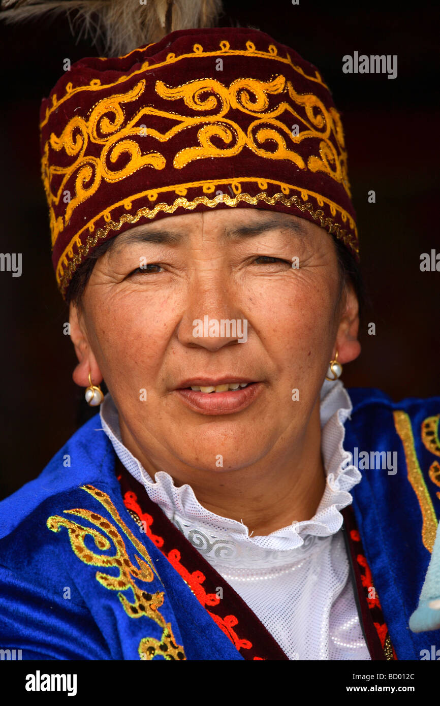 Portrait of adult woman in traditional clothings, Mongolia Stock Photo ...