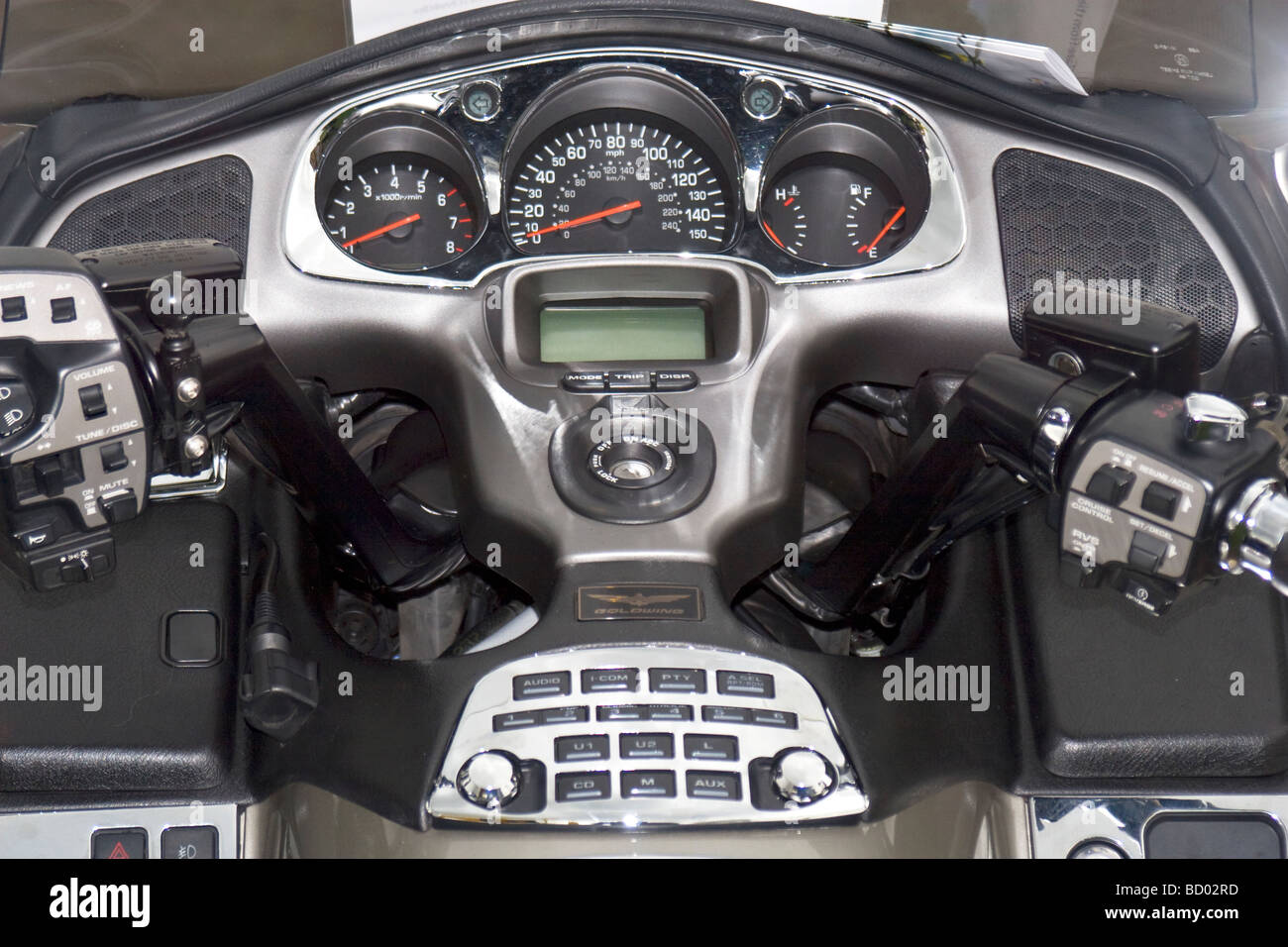 Controls, Honda Goldwing motorbike Stock Photo Alamy