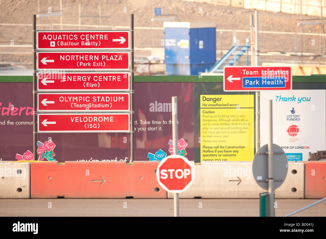 London Coliseum Sign London Olympic stadium site signs April 2009 Stock Photo - Alamy