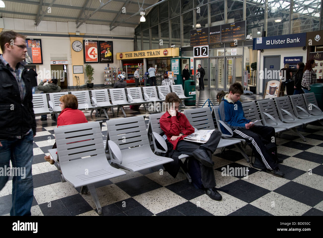 Ireland railway waiting room people sit hires stock photography and