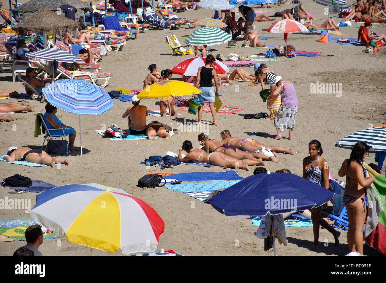 Playa del Faro, Marbella, Costa del Sol, Malaga Province, Andalucia, Spain Stock Photo