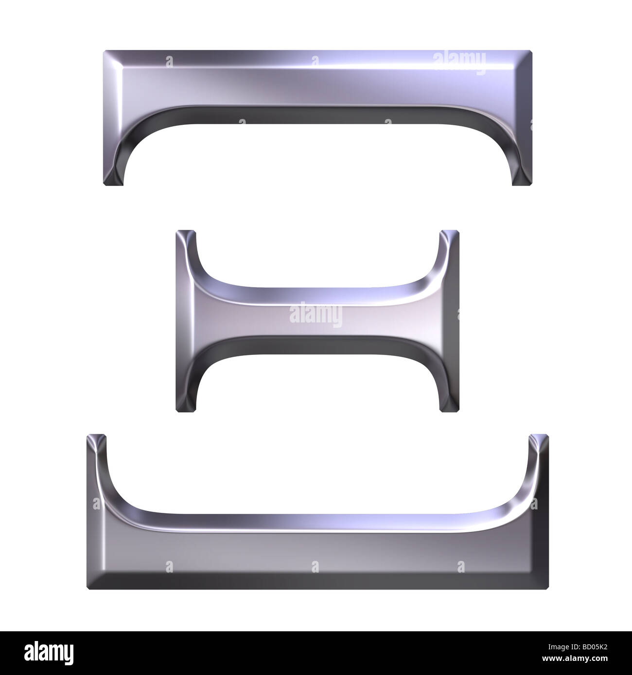 3d Silver Greek Letter Xi Stock Photo Alamy