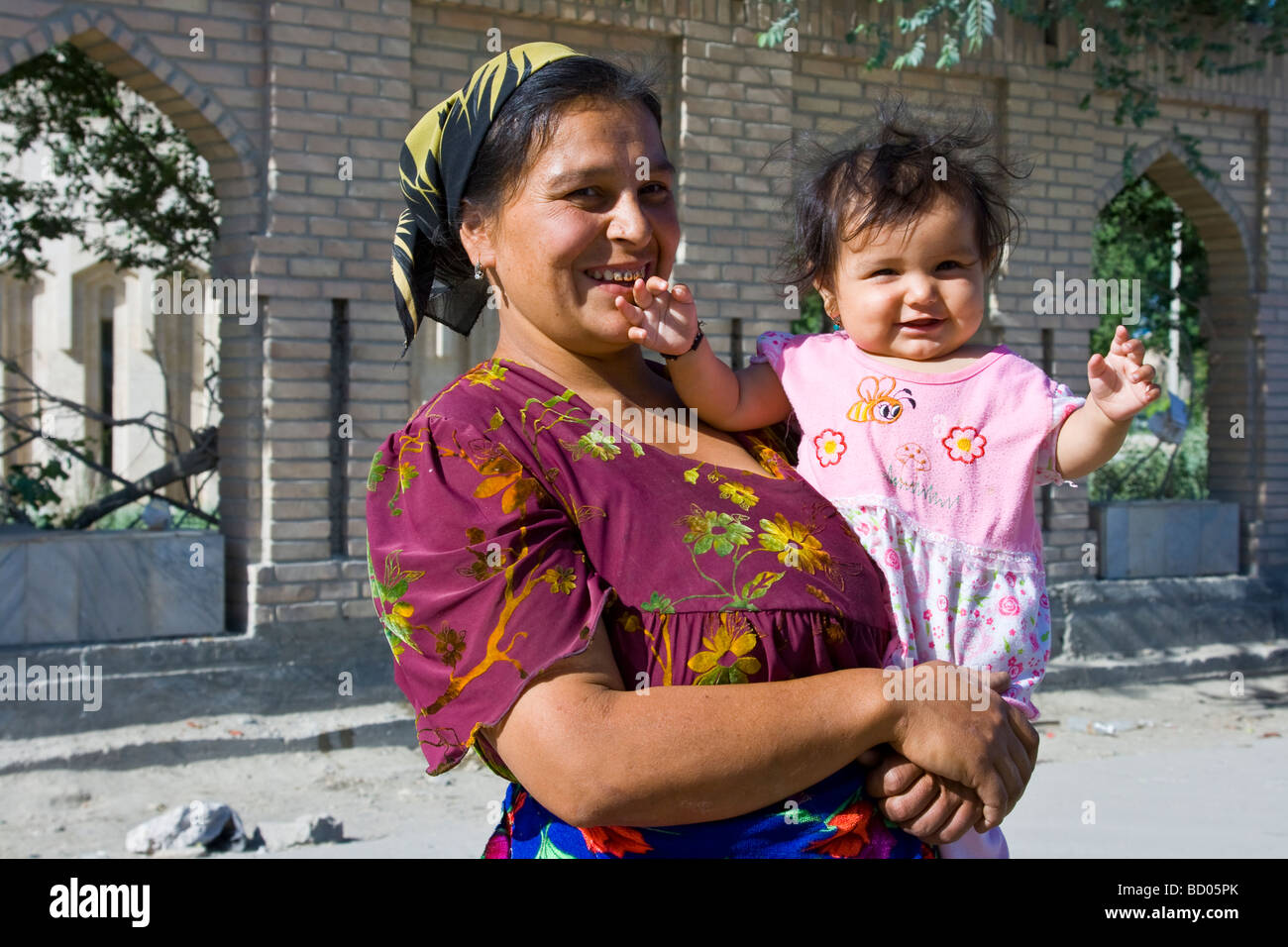 Uzbek Mother and Baby in Bukhara Uzbekistan Stock Photo - Alamy