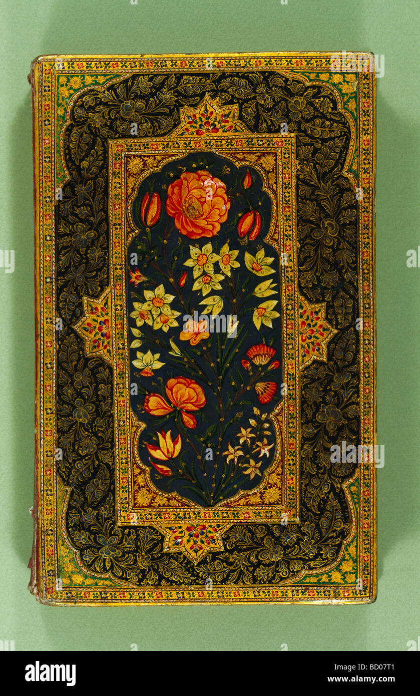 Back Cover of a manuscript, by Nizami. Persia, 19th century Stock Photo