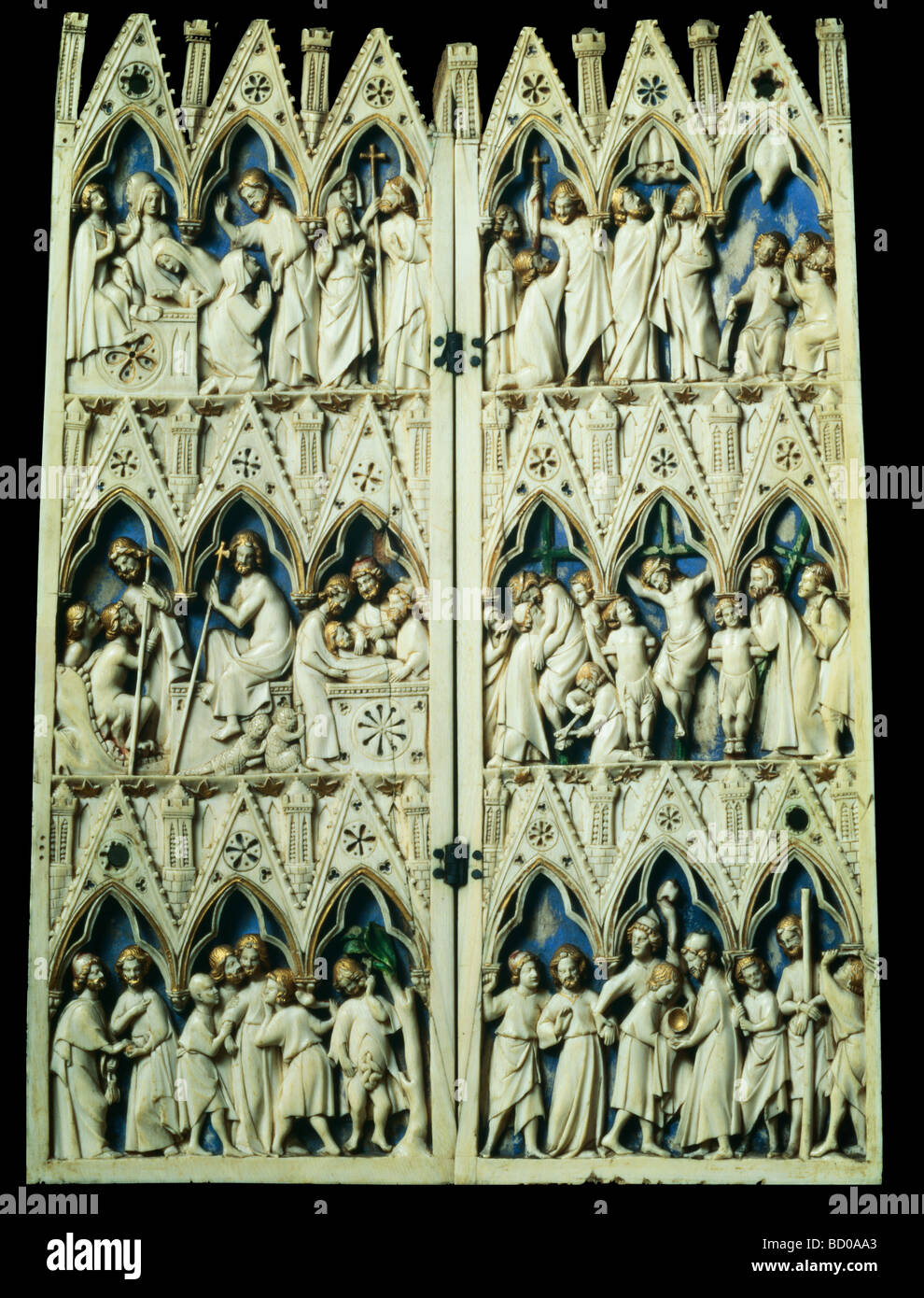 The Soissons Diptych. Paris, France, 13th-14th century Stock Photo
