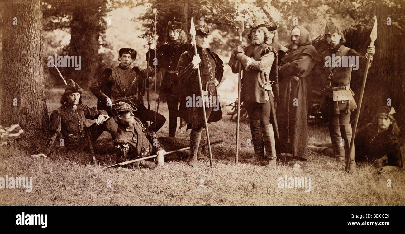 Cast members of As You Like It. England, late 19th century Stock Photo