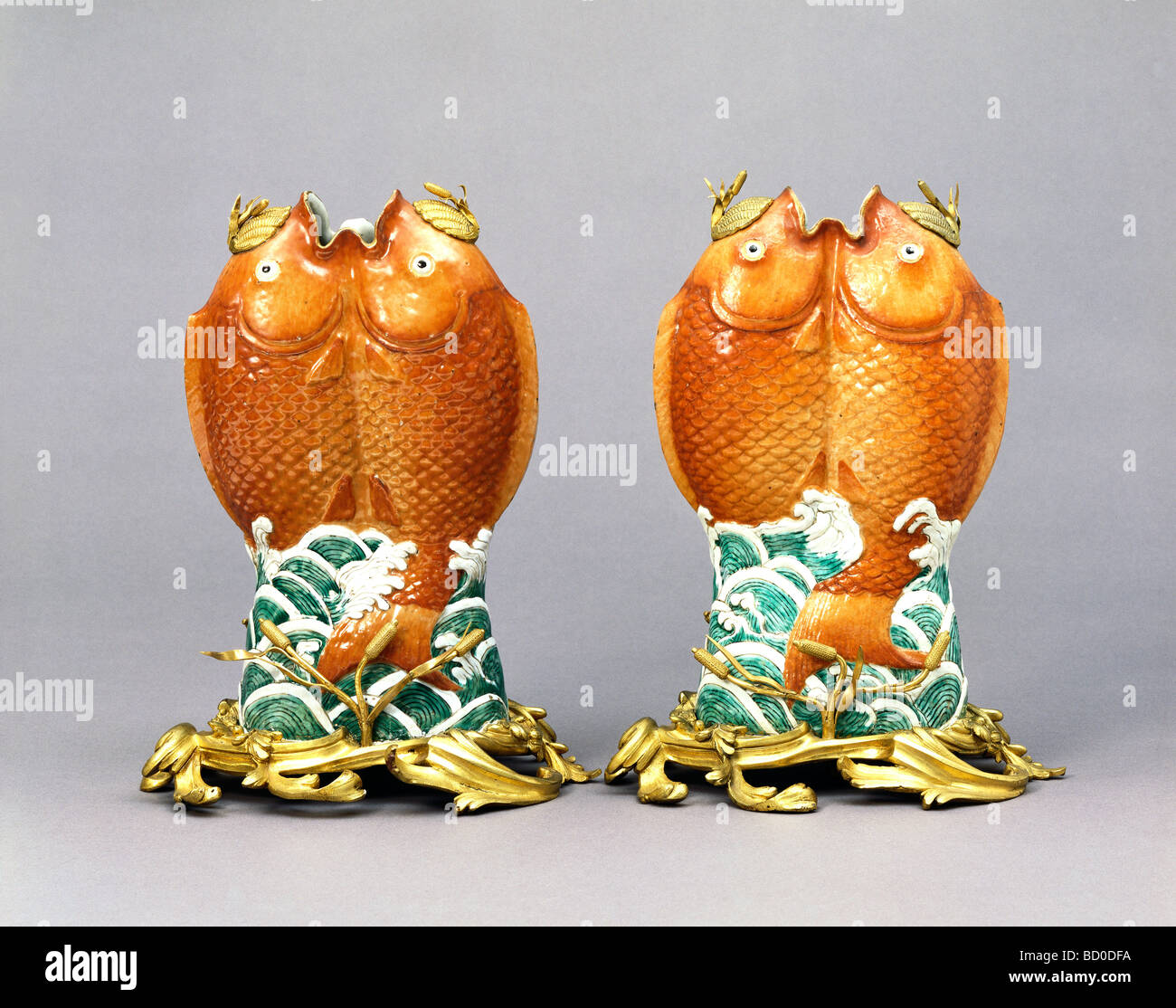 Pair of vases. Qing Dynasty, China, 18th Century Stock Photo