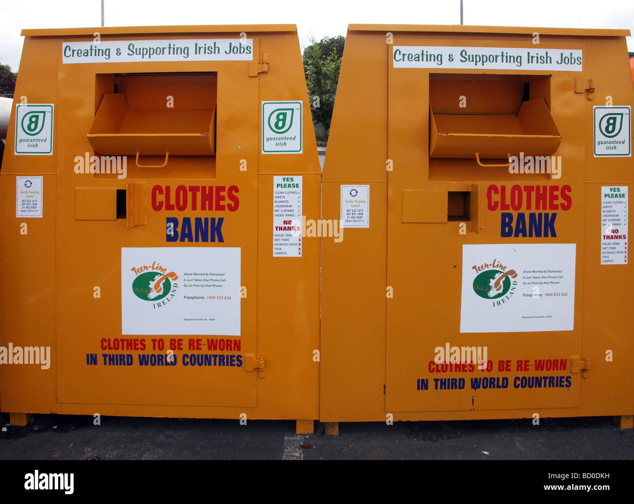 Recycling Clothes Banks Carrickmacross Ireland Stock Photo