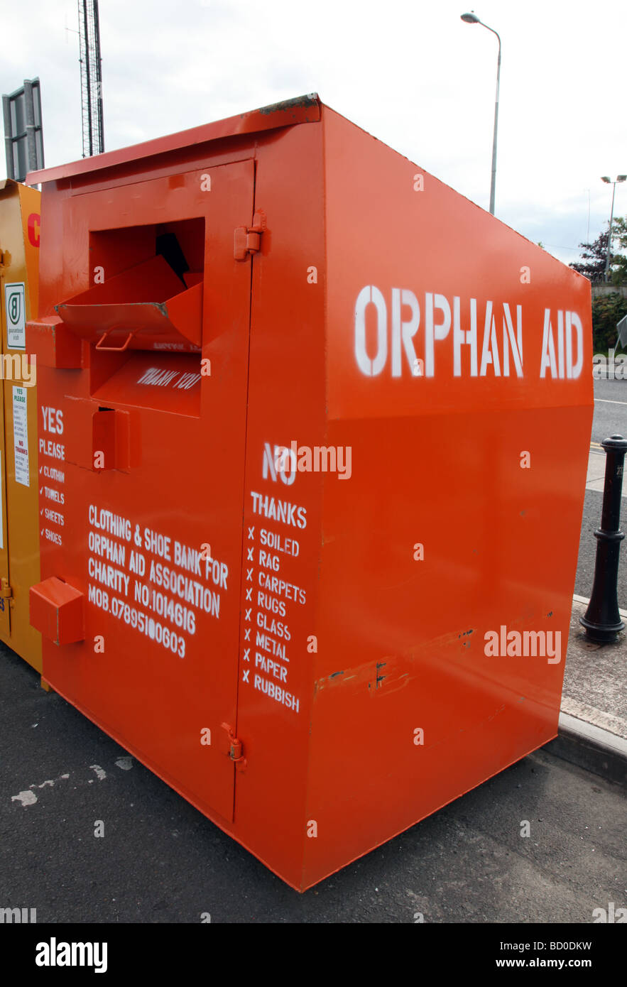 Recycling Clothes Bank for the charity Orphan Aid Carrickmacross