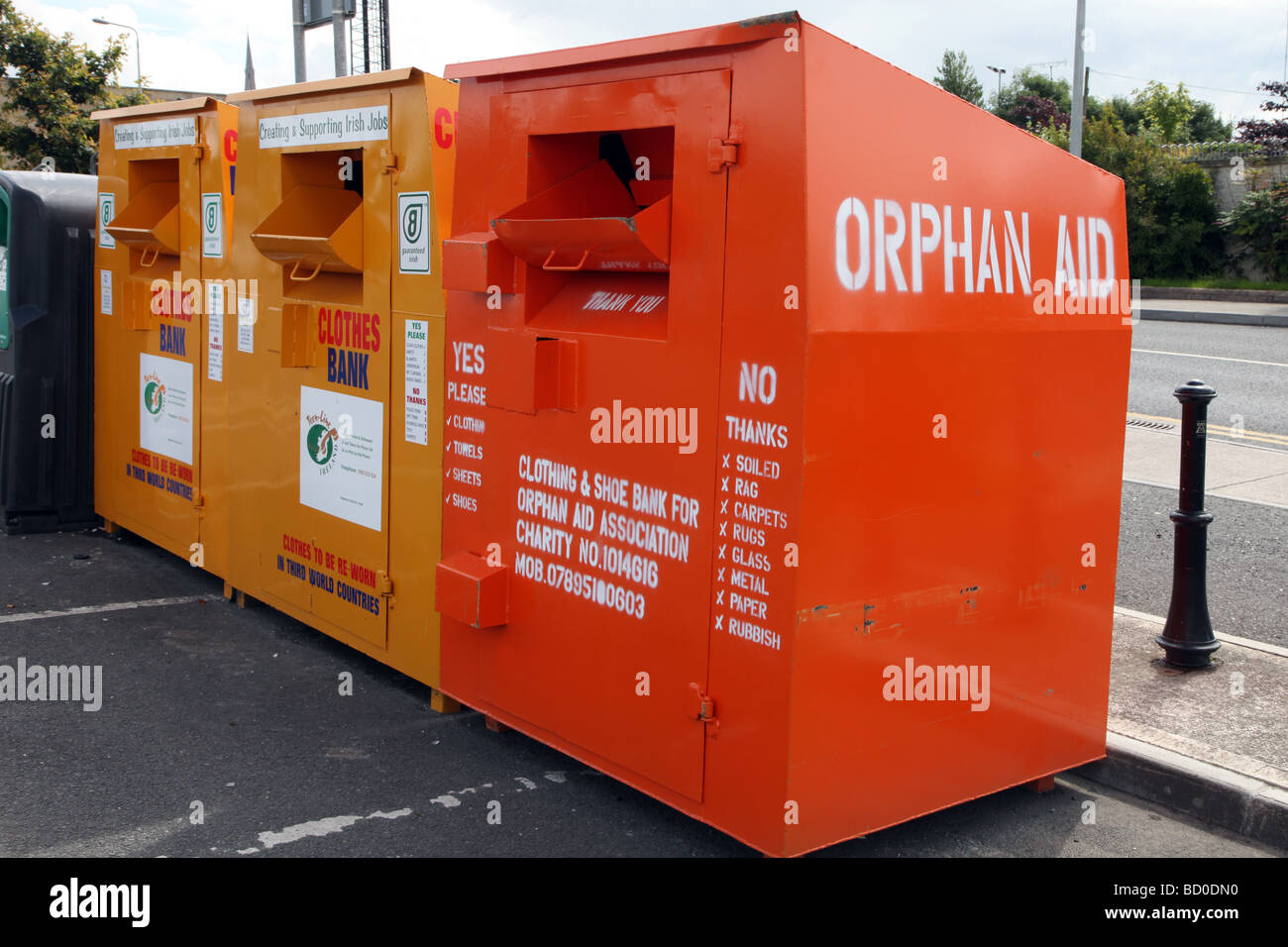 Recycling Clothes Banks Carrickmacross Ireland Stock Photo Alamy