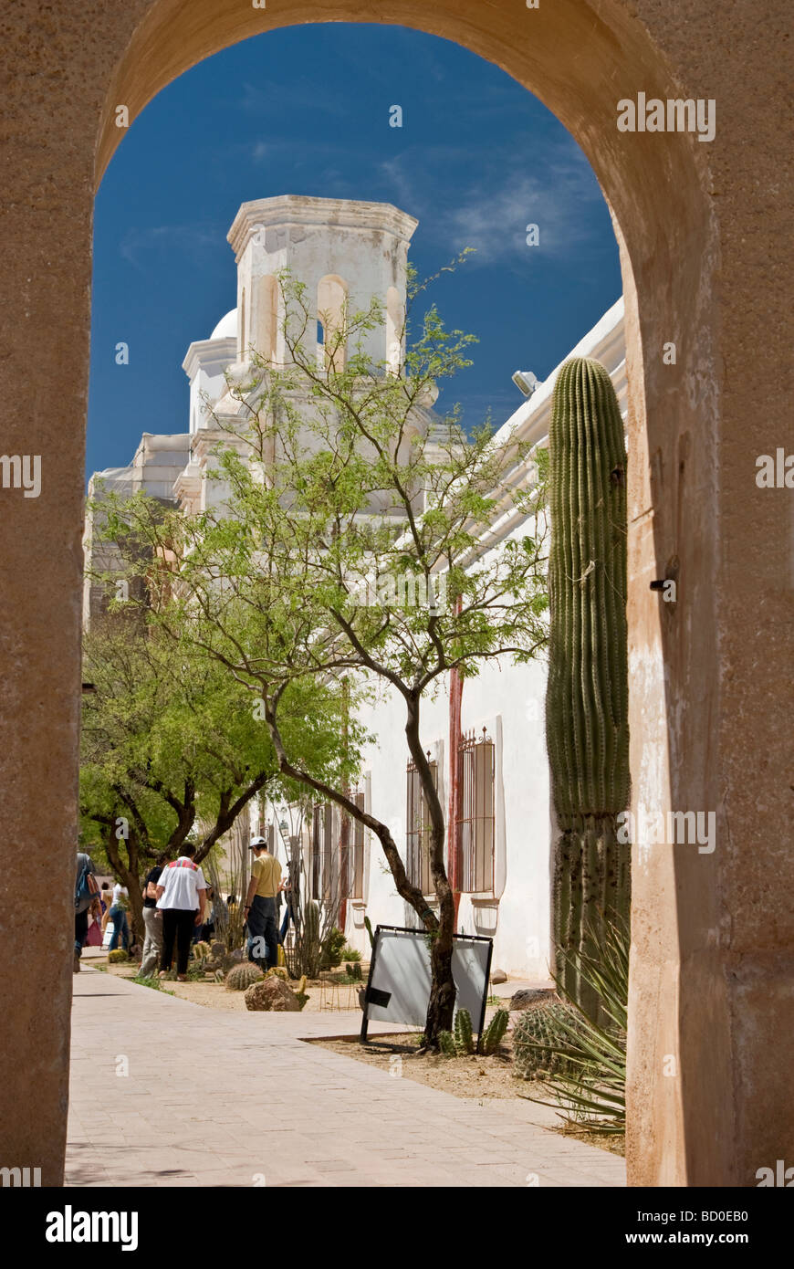 Mission San Xavier Del Bac, Spanish Colonial Architecture Stock Photo