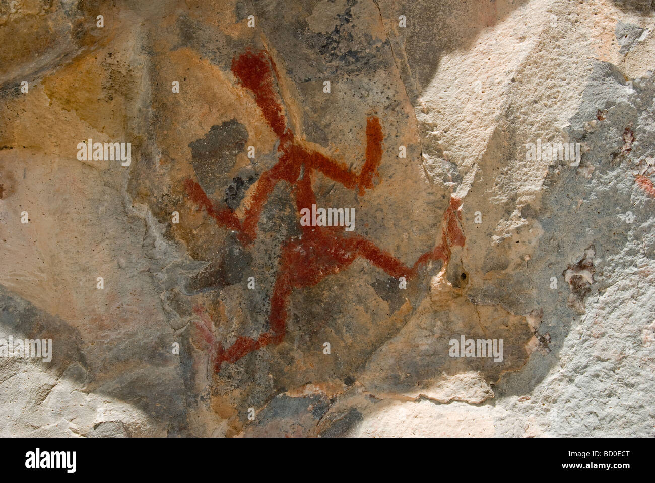 Pictographs on rock, Gila Cliff Dwellings National Monument, New Mexico Stock Photo