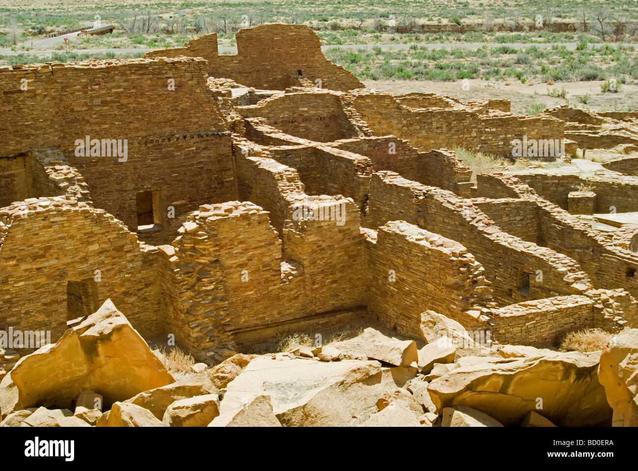 Ruins, Chaco Culture National Historical Park, New Mexico Stock Photo