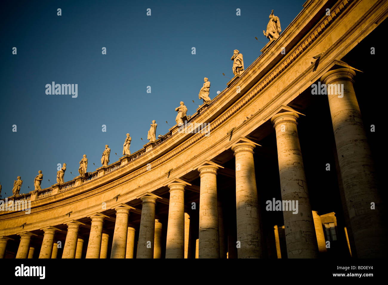Columns of Gian Lorenzo Bernini's colonnade in the Piazza of Saint