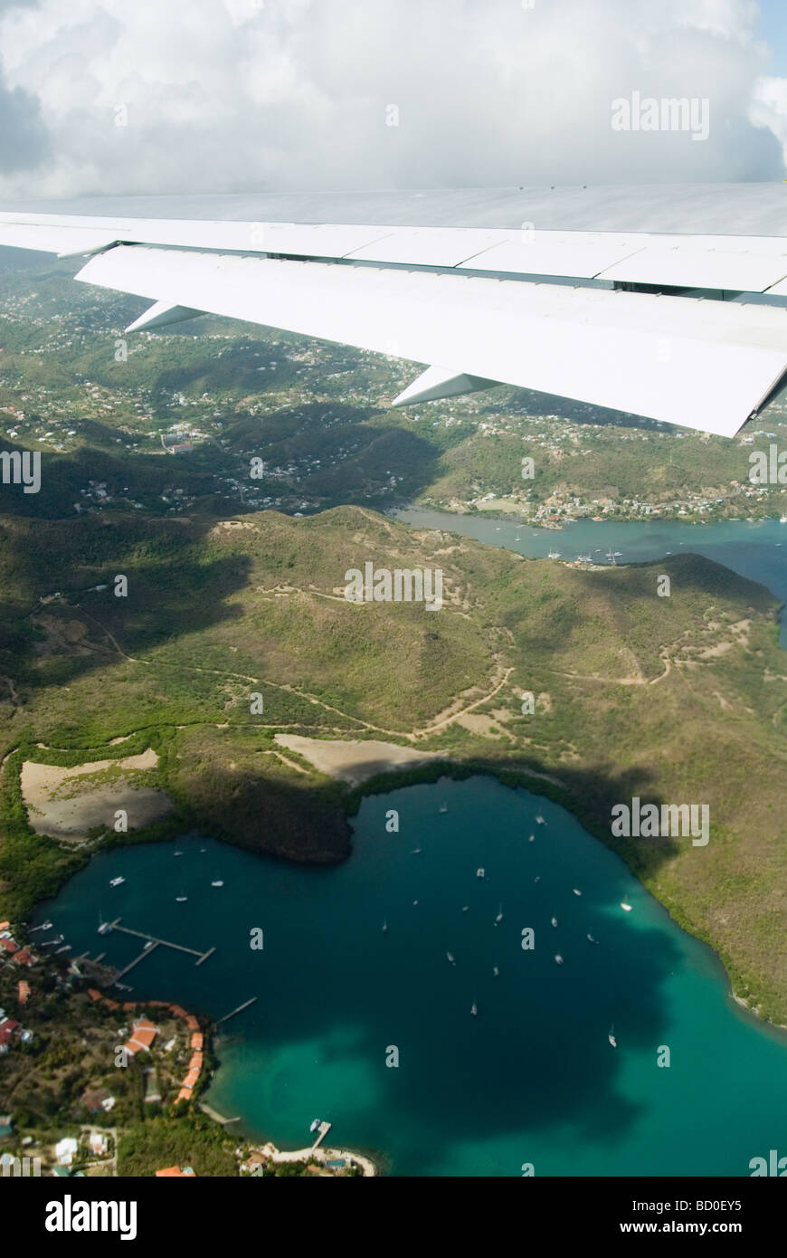 Flight over the caribbean island of Grenada Stock Photo Alamy