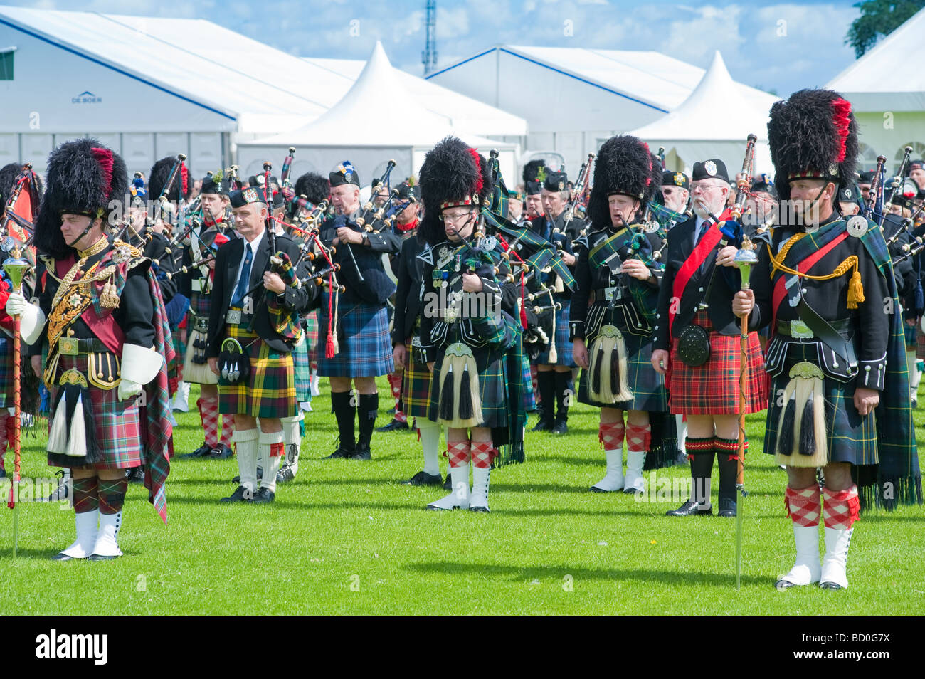 Pipe Bands in Holyrood Park for the Gathering 2009 in Edinburgh