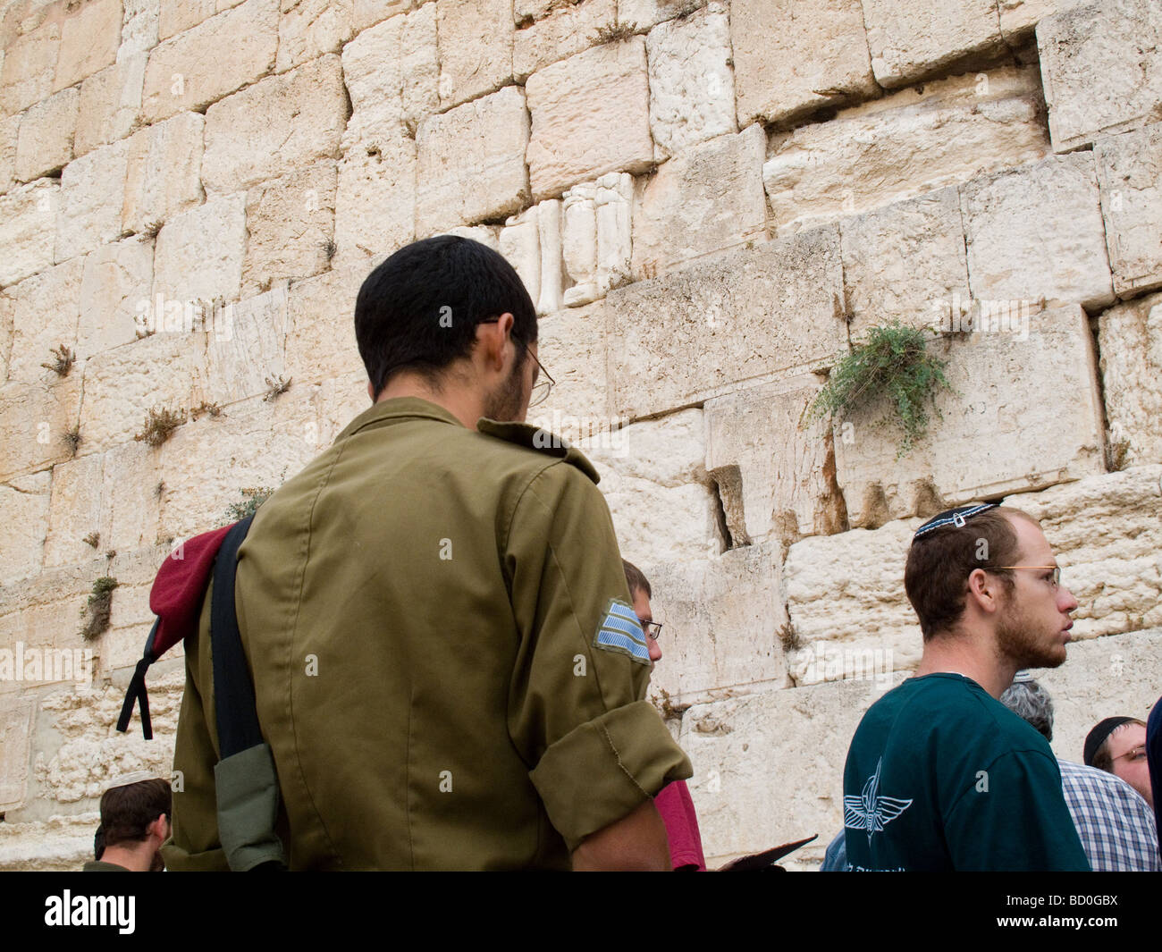 Tisha Be'Av at the Wailing Wall in Jerusalem Stock Photo