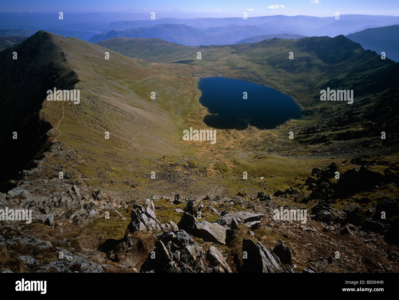 Swirral Edge, Red Tawn and Striding Edge, Lake District National Park, Cumbria, England, UK Stock Photo