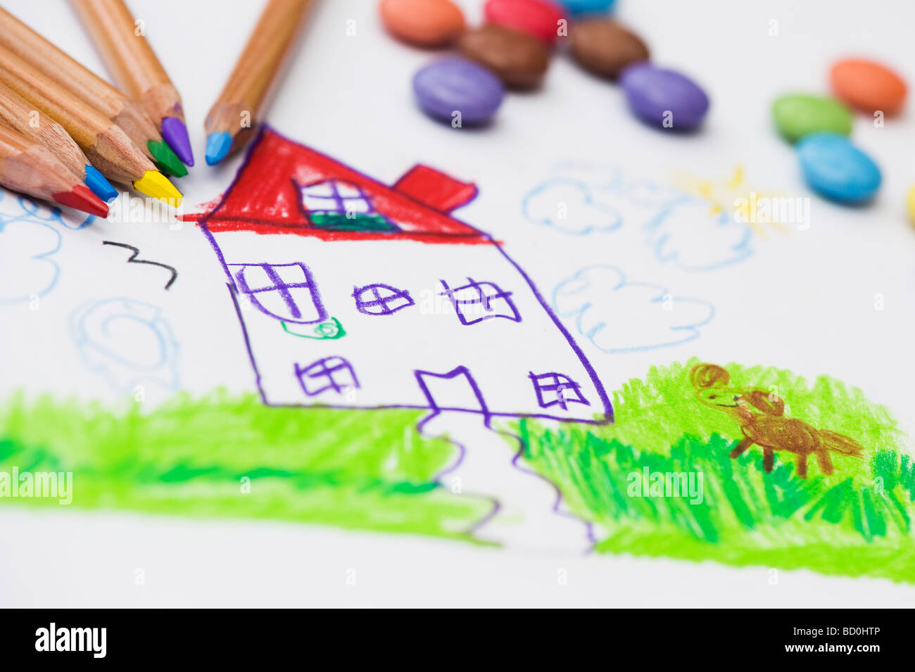 Children`s Drawing Pencils. Stock Photo - Image of daycare, colorful:  81853112