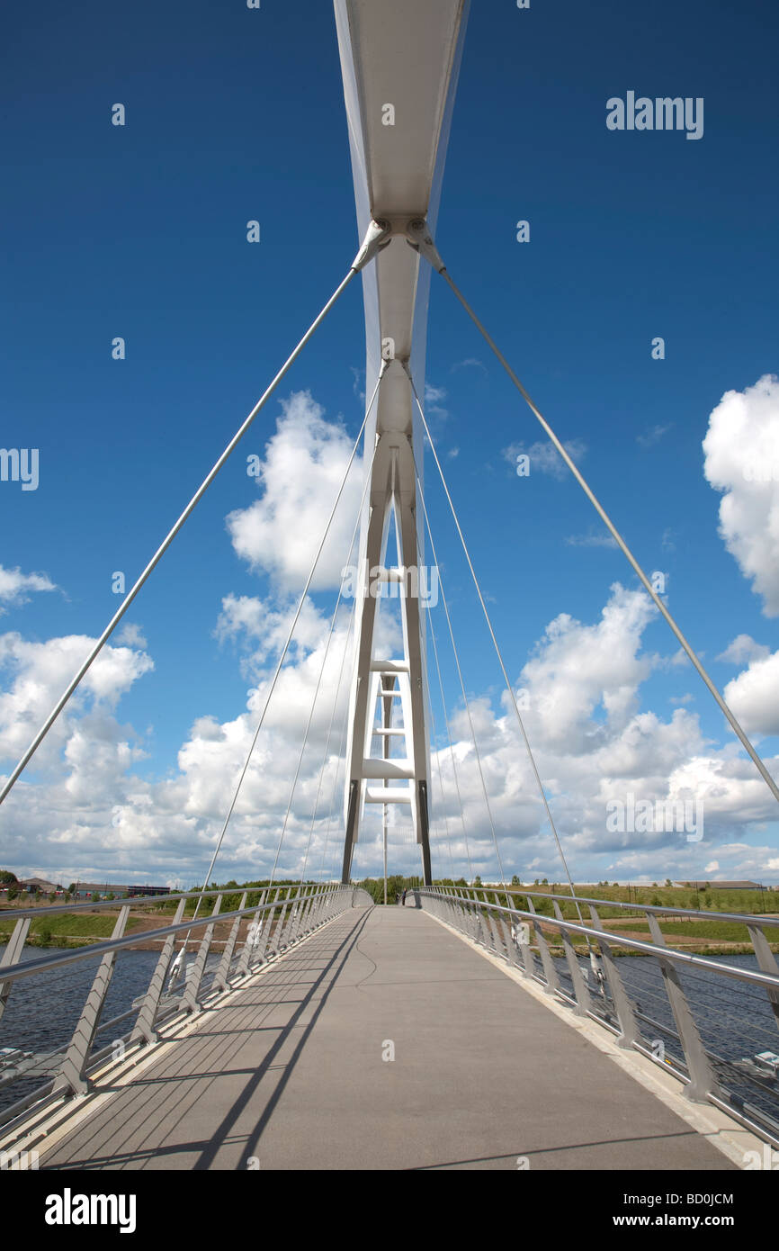 The new Infinity Bridge in Stockton on Tees, Teesside, England. Stock Photo