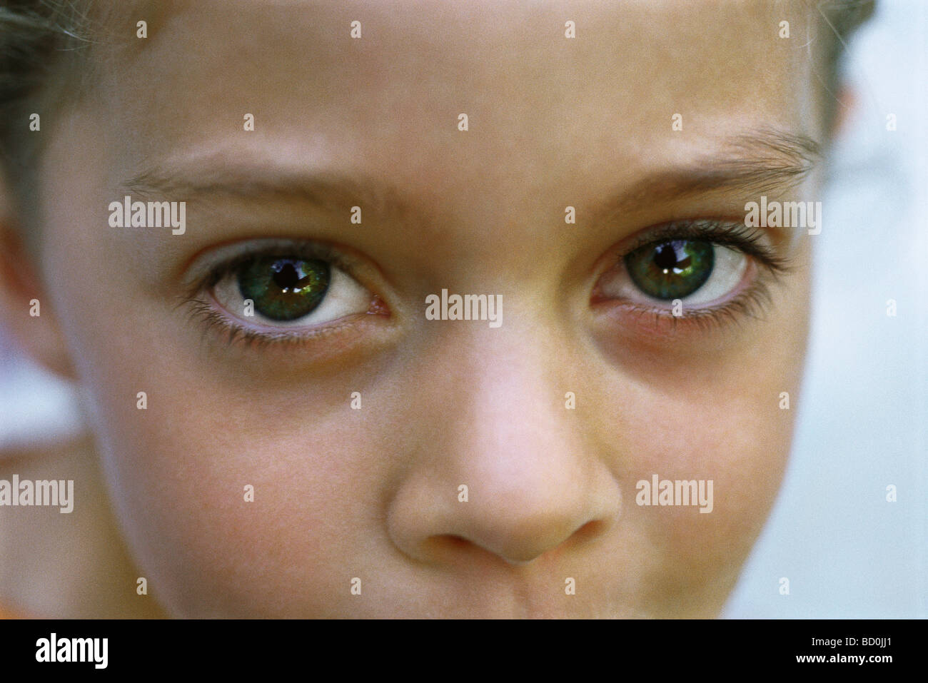 Child's face, close-up Stock Photo