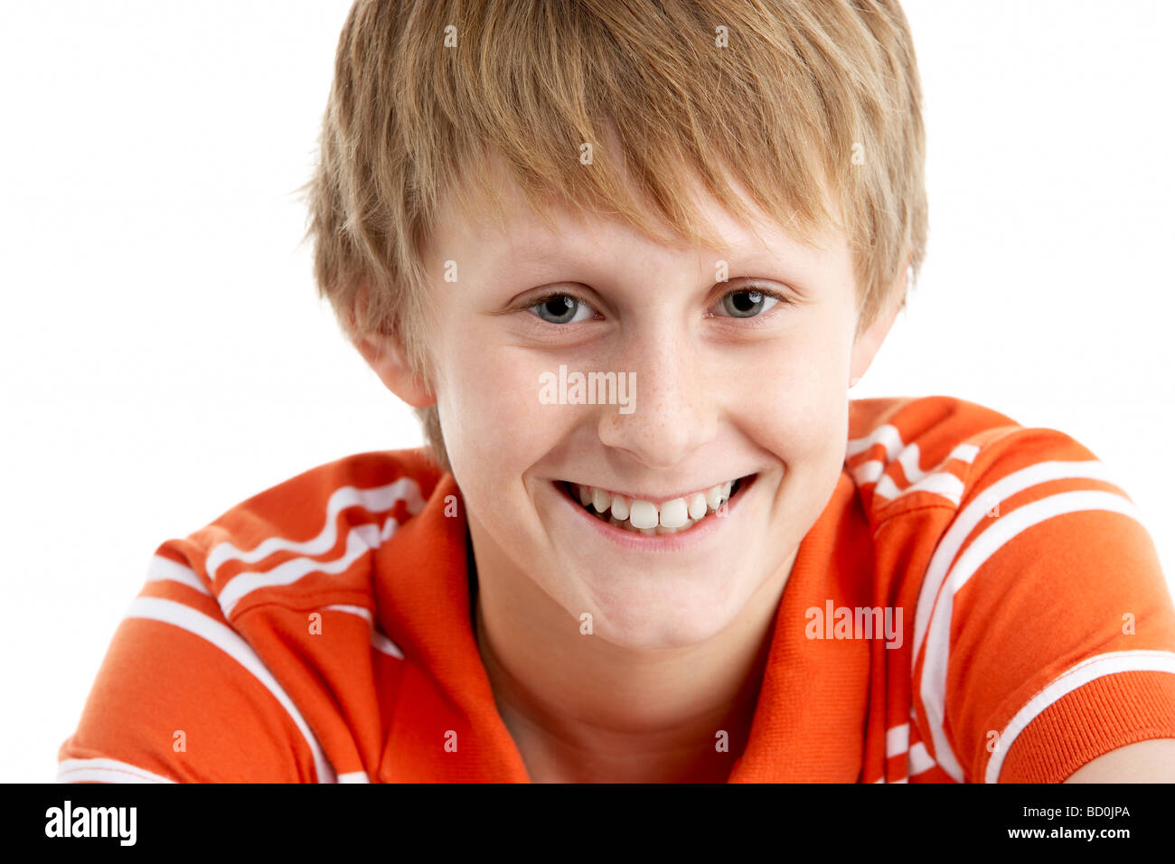 Portrait Of Smiling 12 Year Old Boy Stock Photo