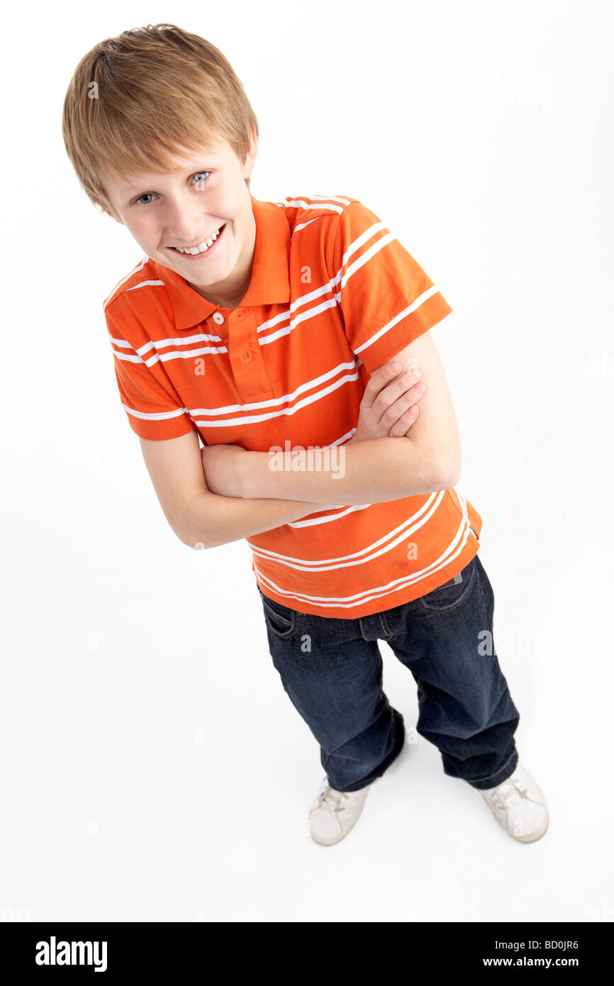 Portrait Of Smiling 12 Year Old Boy Stock Photo