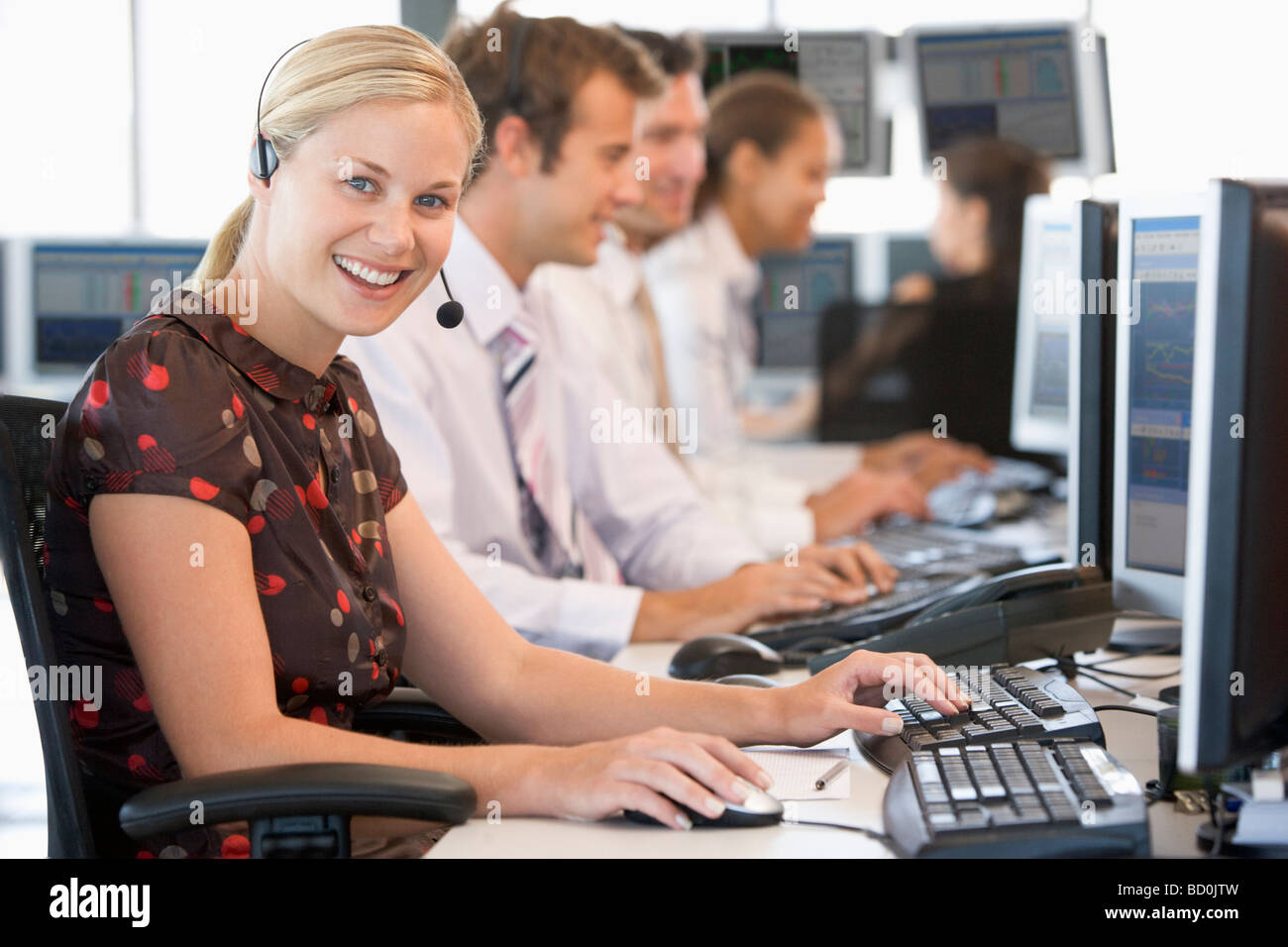 Stock Working Computer Happy day trader using pc hi-res stock photography and images - Alamy