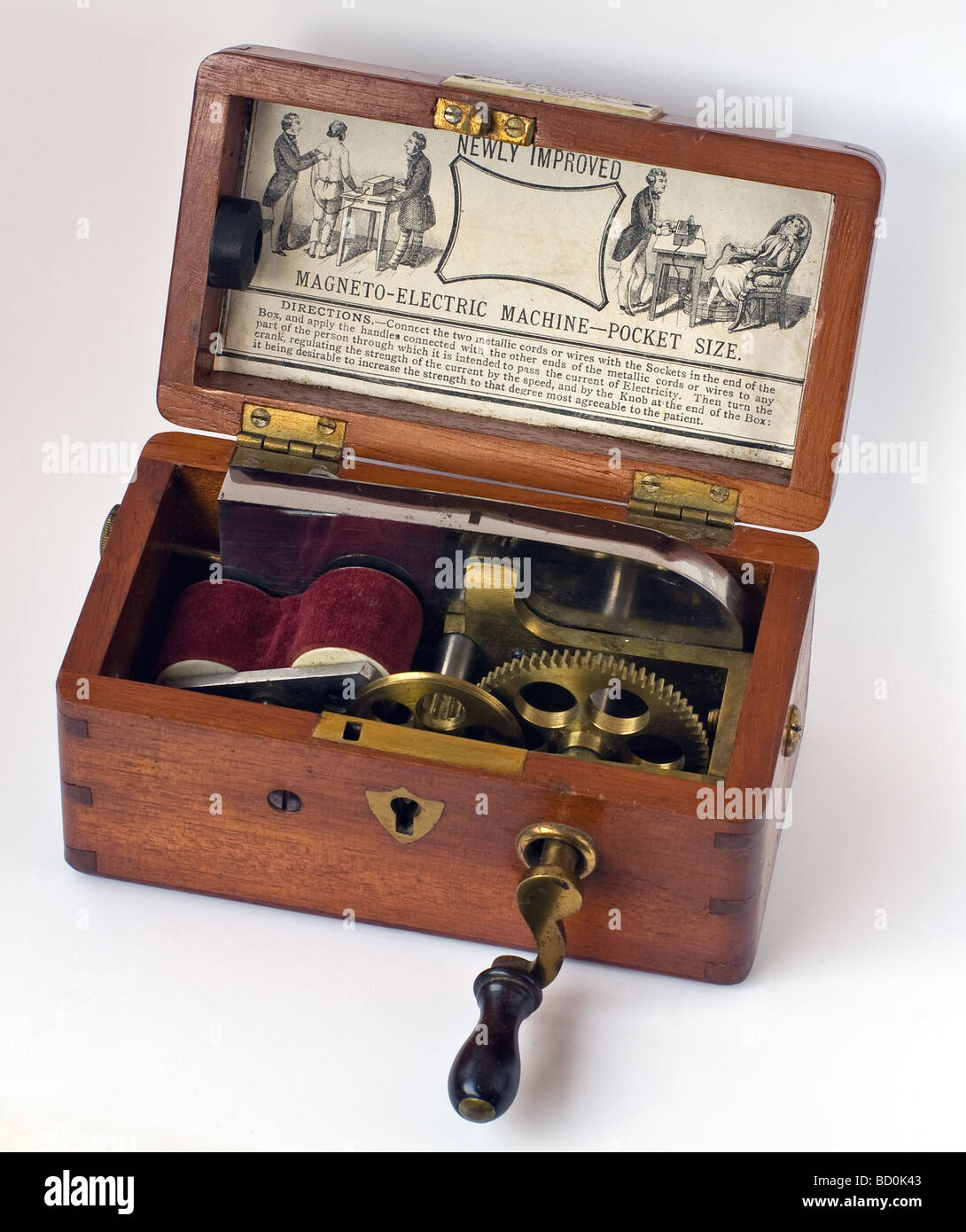 19th Century Electrotherapy machine (shocking coil) Stock Photo