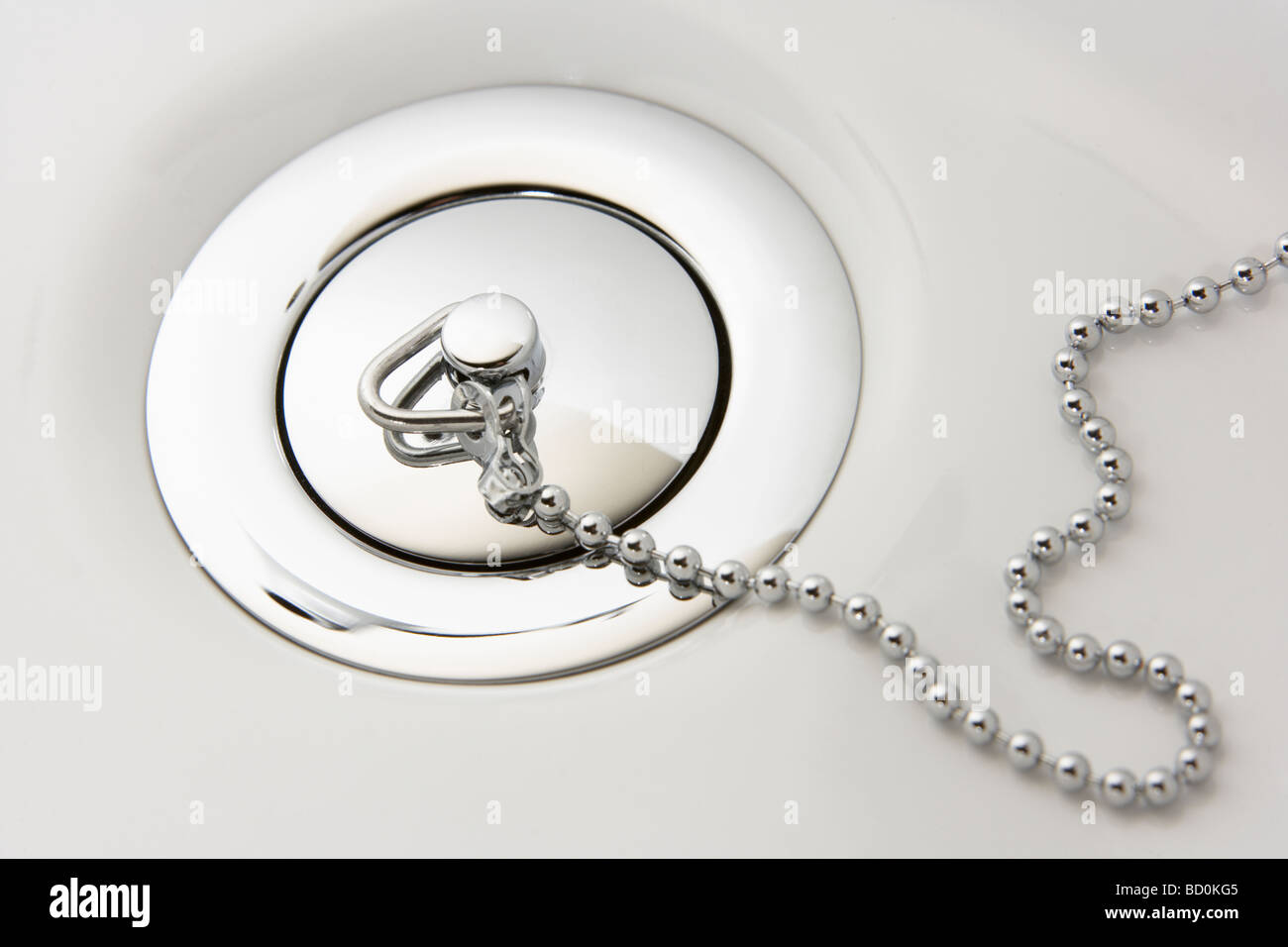 Chrome Plug In Hand Basin Stock Photo