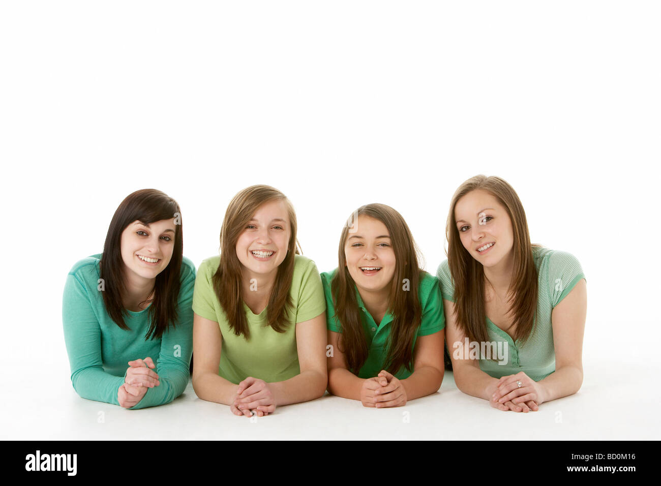 Group Of Teenage Girlfriends Stock Photo Alamy