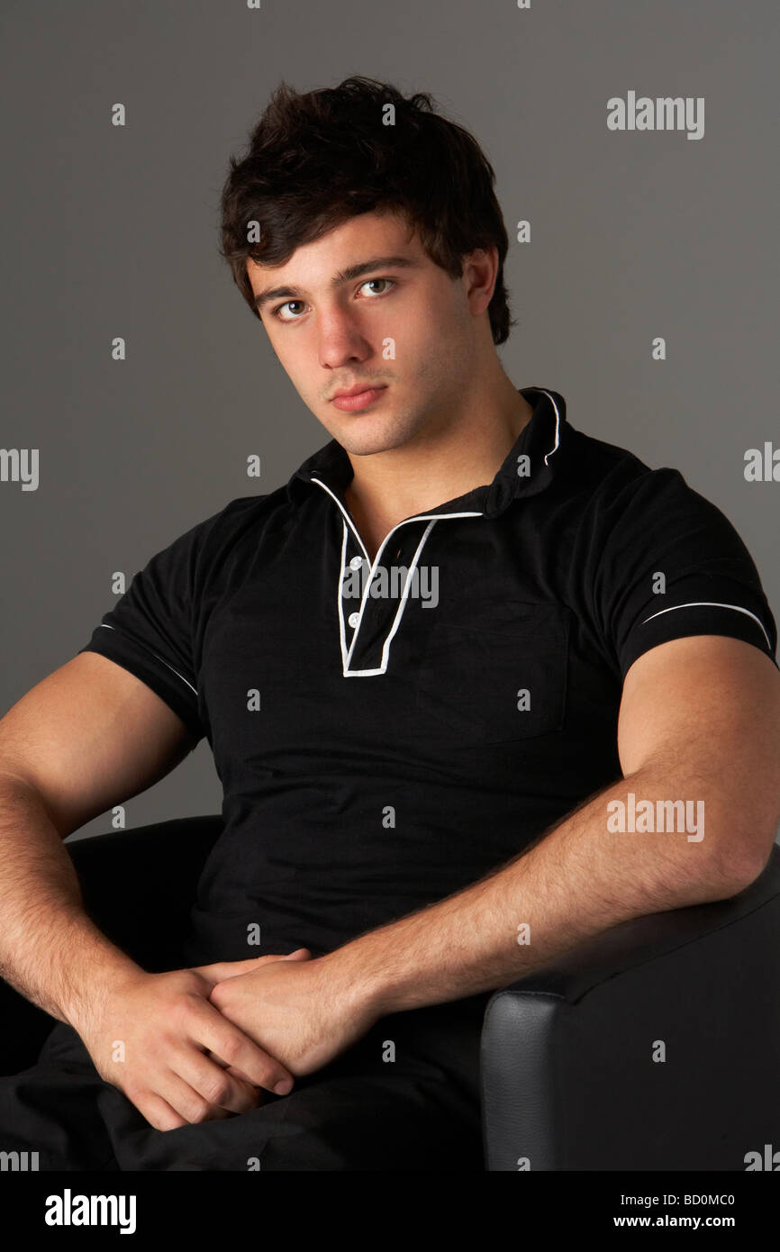 Teen boy studio portrait hi-res stock photography and images - Alamy