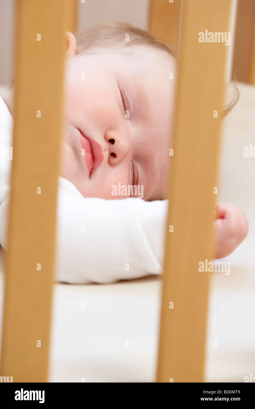 Newborn Baby In Cot Stock Photo Alamy
