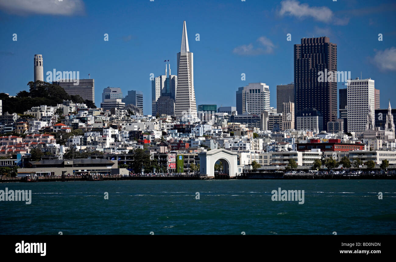 San Francisco city viewed from the Bay, California USA Stock Photo