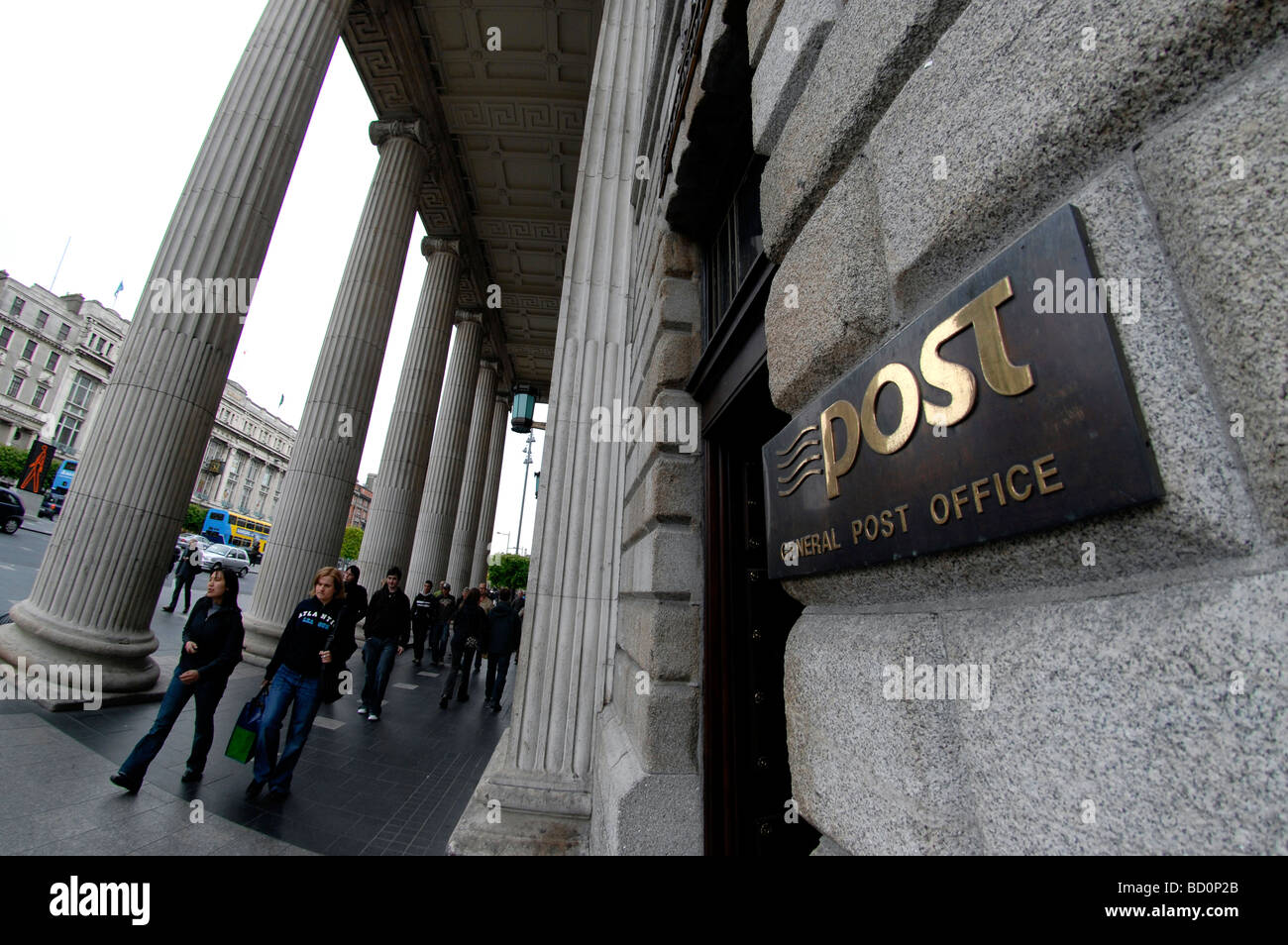 The historic GPO building on O'Connell Street in centre of Dublin Ireland Stock Photo