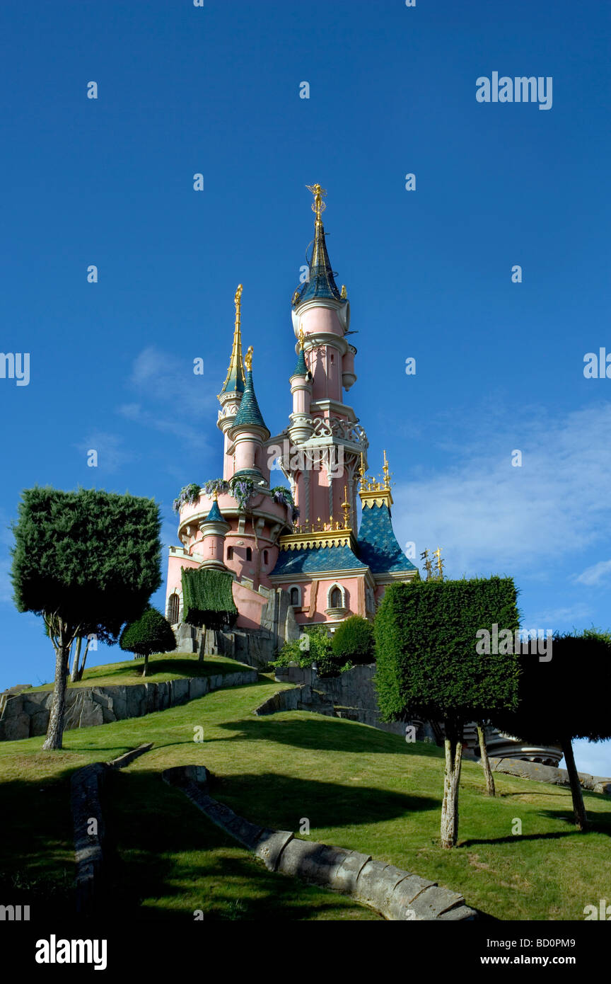 Sleeping Beauty castle in Euro Disney, Paris, France Stock Photo