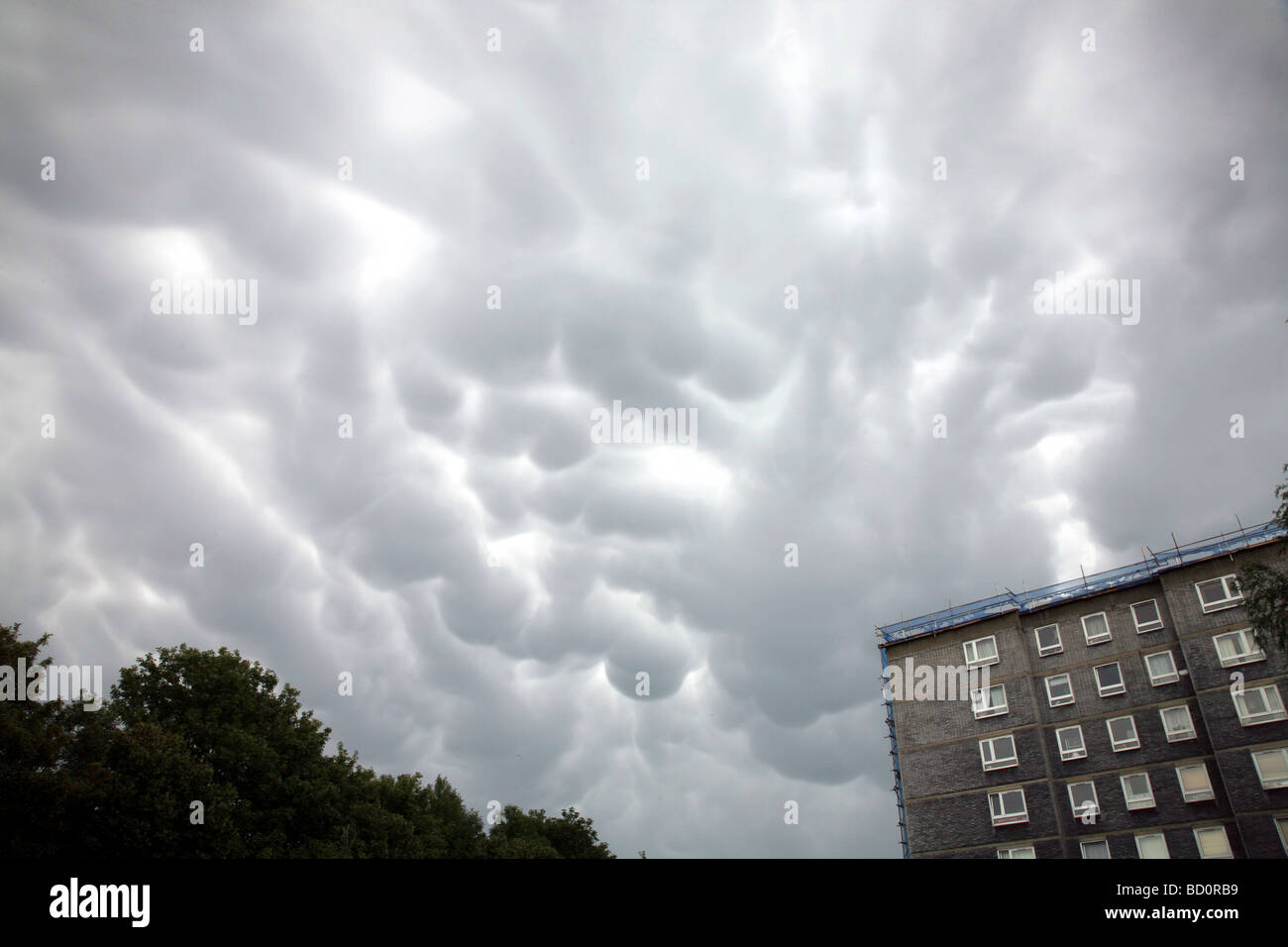 Asperatus cloud formation over south London UK Stock Photo