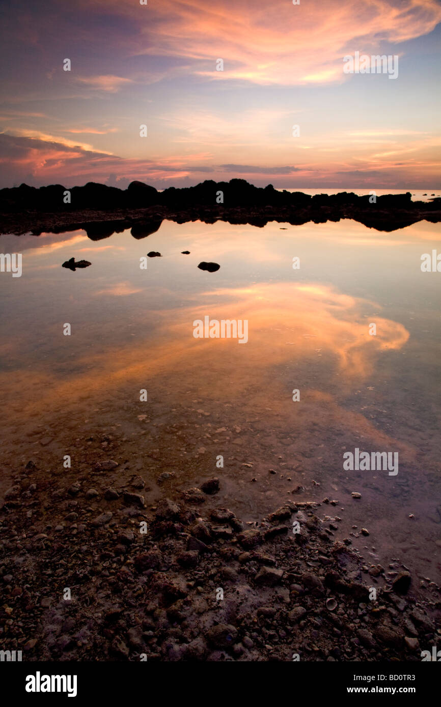 Sunset on Ao Plao Chao, Koh Pha Ngan, Thailand Stock Photo