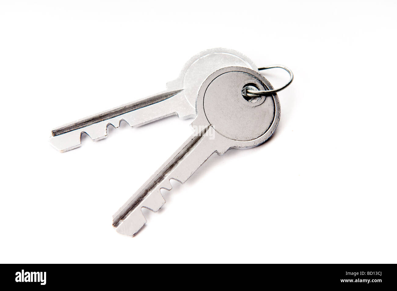 two keys on white Stock Photo
