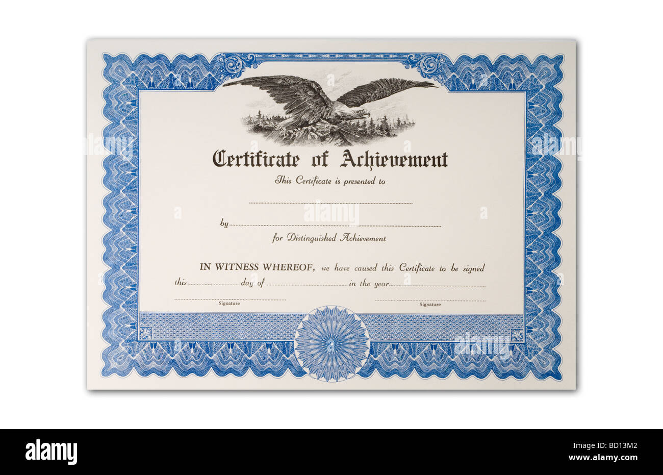 certificate of achievement Stock Photo