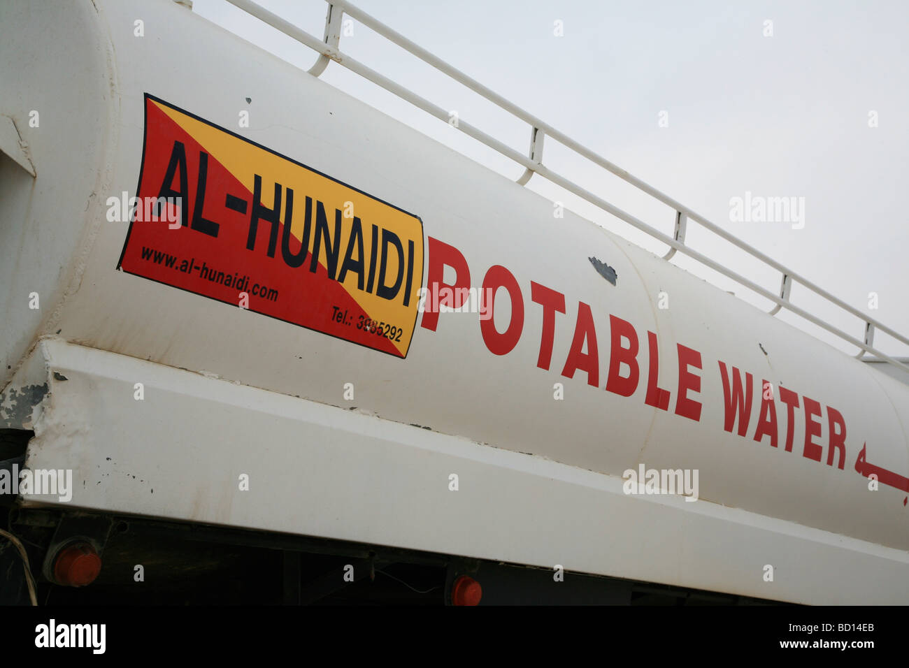 Potable Water Storage Truck in Kuwait desert Stock Photo Alamy