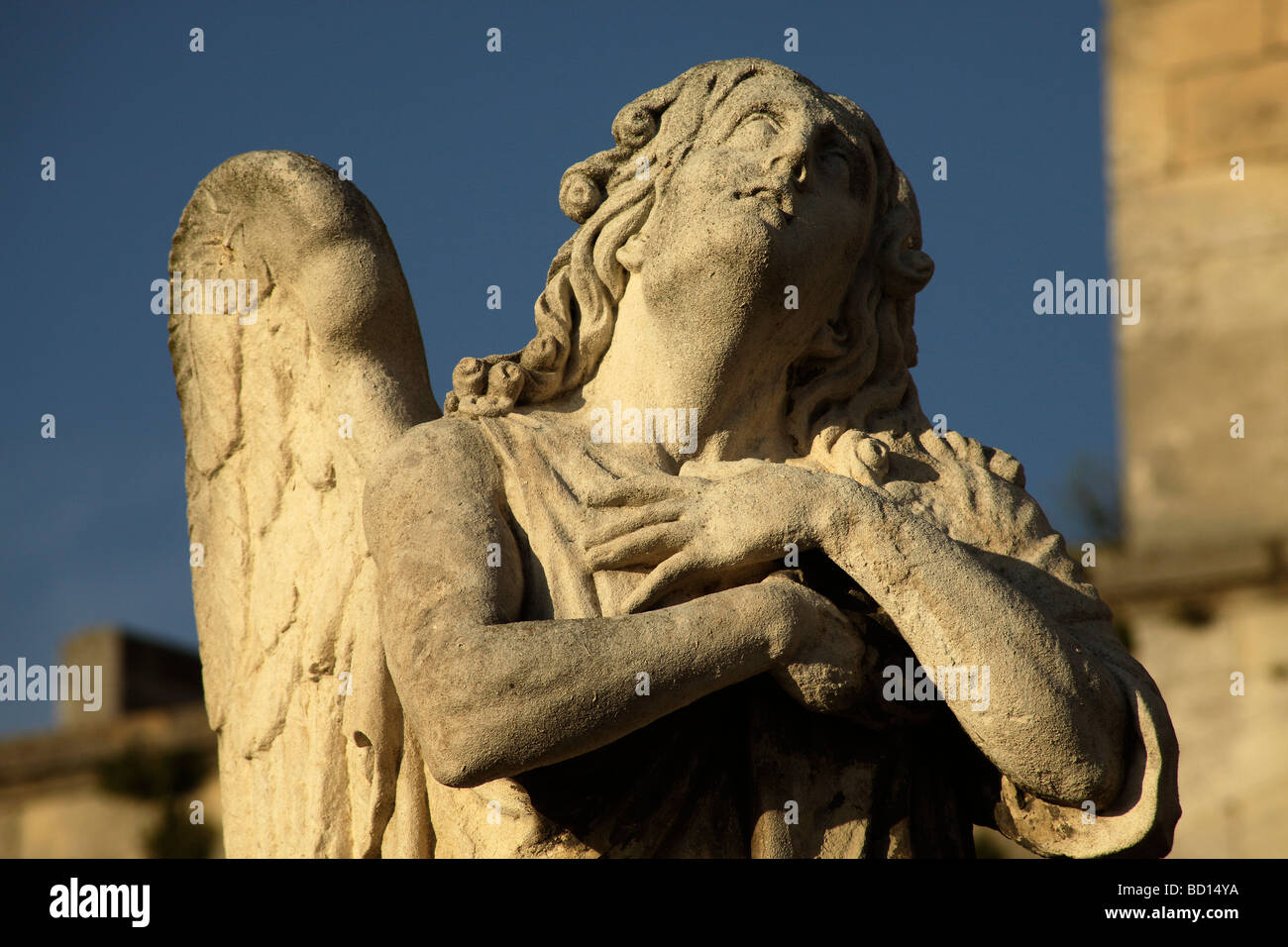 Angel in front of the cathedral of Avignon, Provence, France, Europe Stock Photo