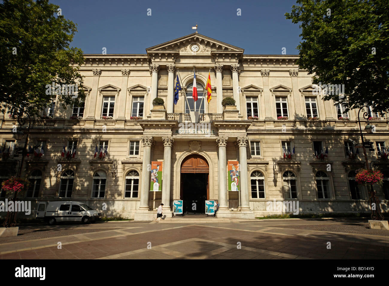 Hotel de Ville town hall in Avignon, Provence, France, Europe Stock Photo