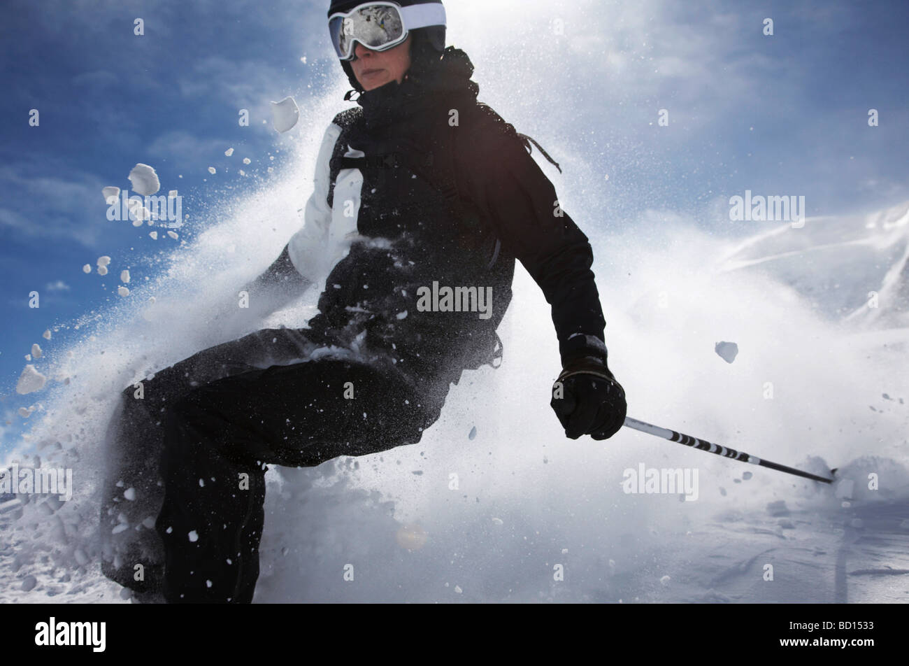 Skier, St. Moritz, Grisons, Switzerland, Europe Stock Photo