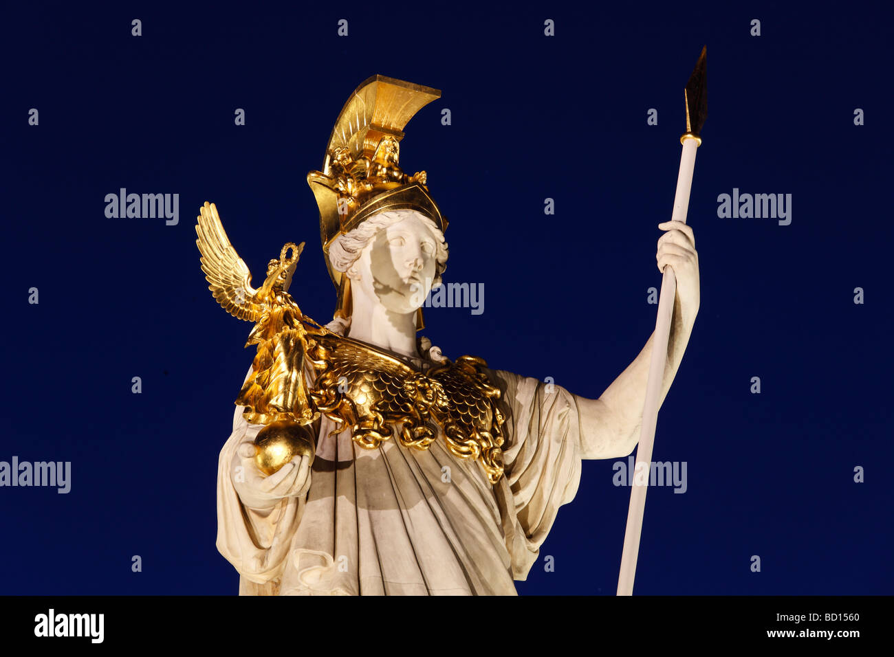 Pallas Athena statue in front of the Parlament parliament, Vienna, Austria, Europe Stock Photo