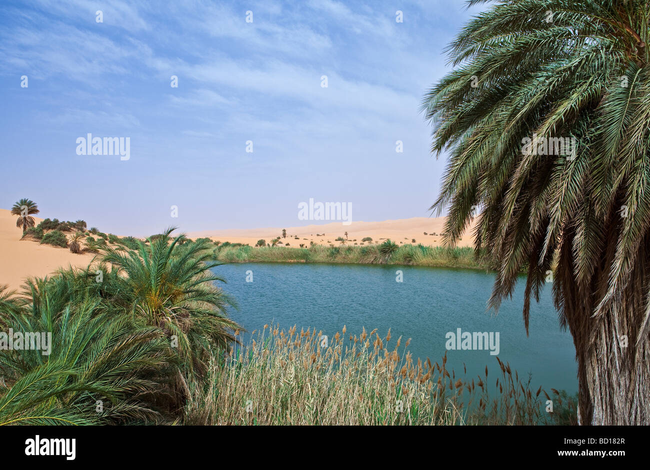 Libya Sahara desert the Ubari lakes area Stock Photo