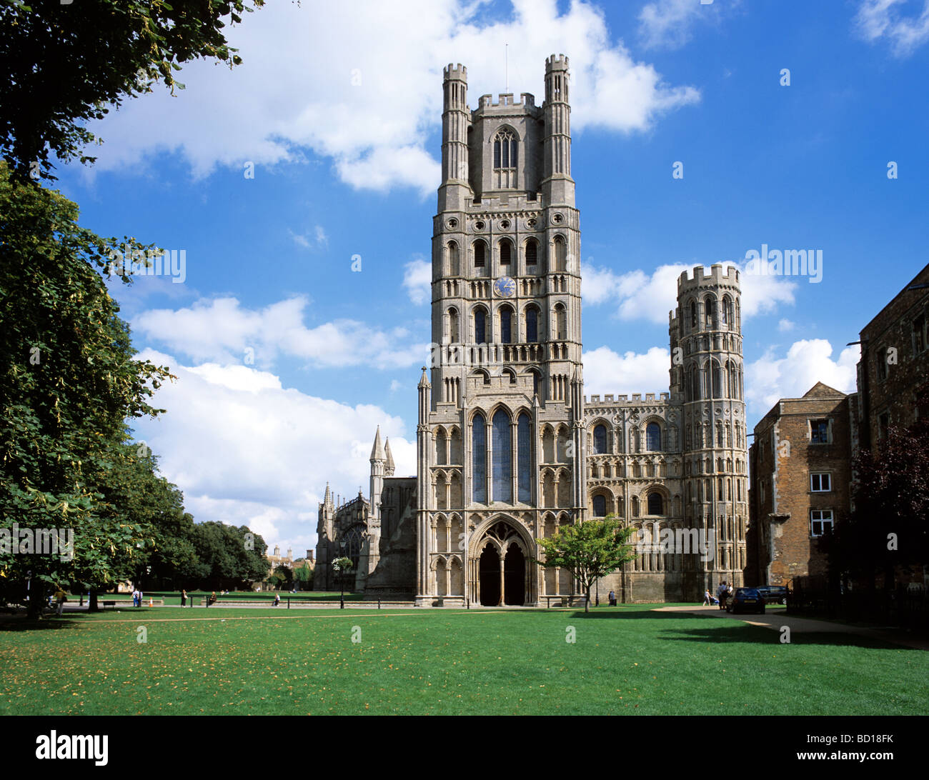 West Tower of Ely Cathedral (12th century Stock Photo - Alamy