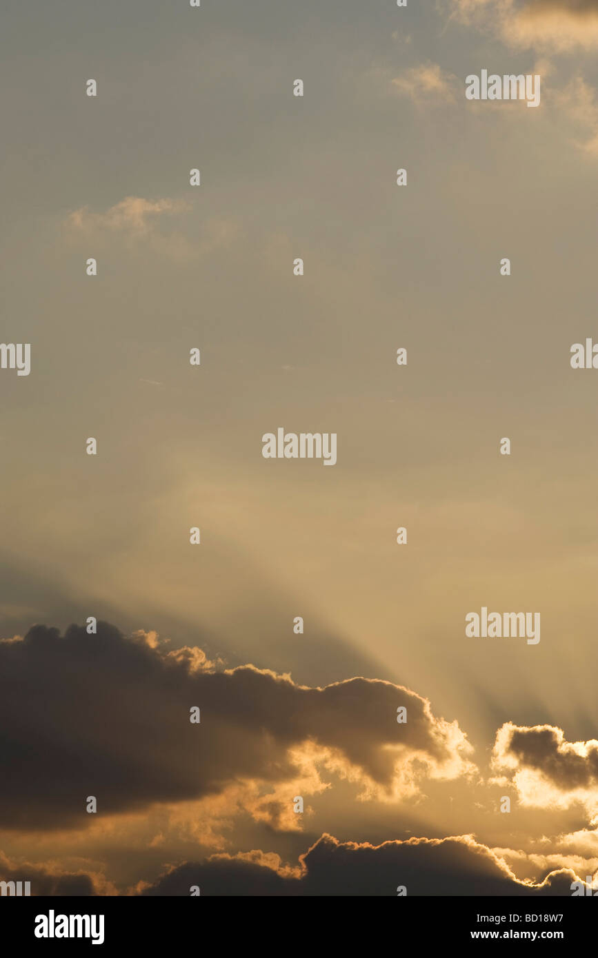 Sky with backlit clouds Stock Photo - Alamy