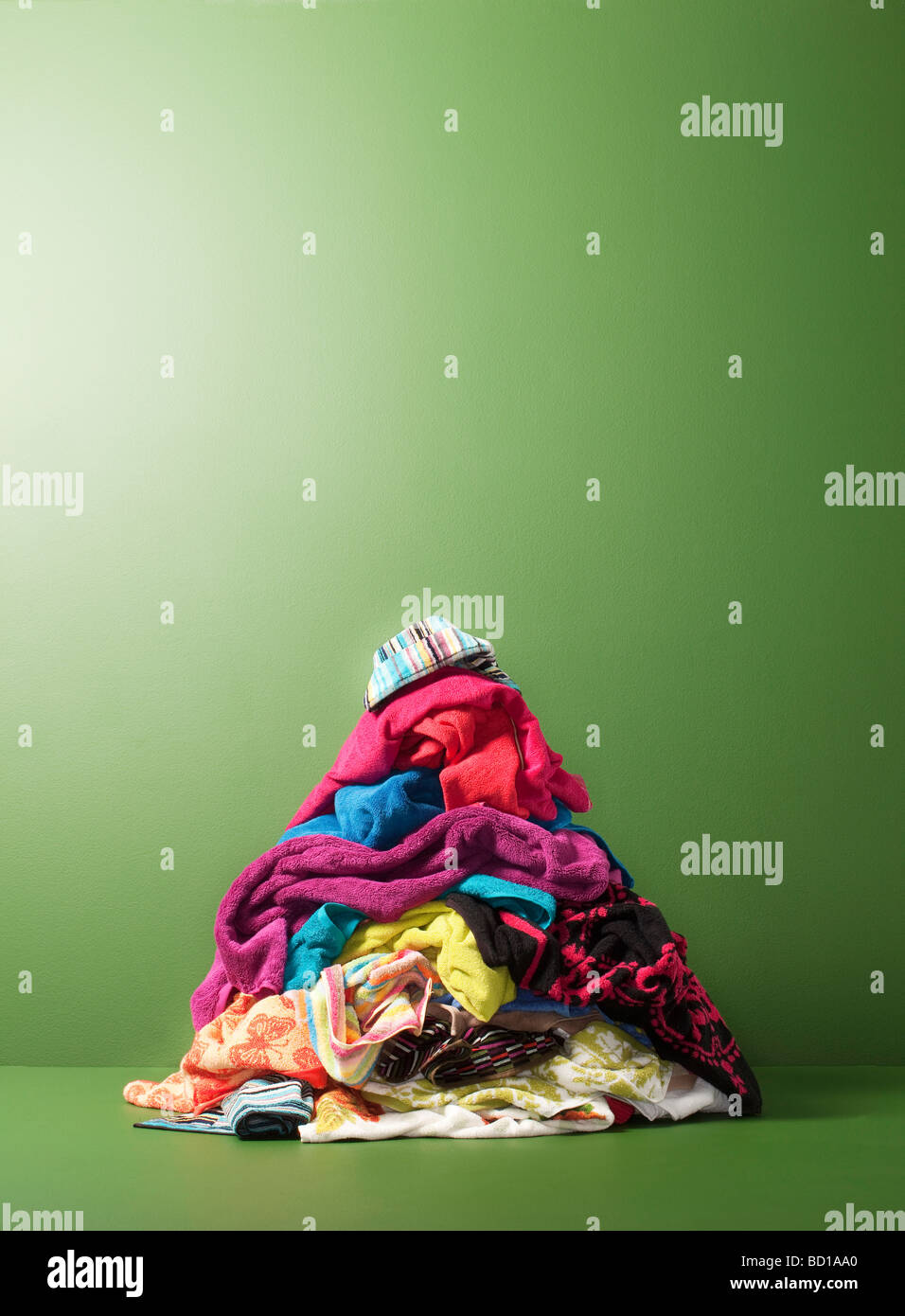 Pile of towels for laundry Stock Photo
