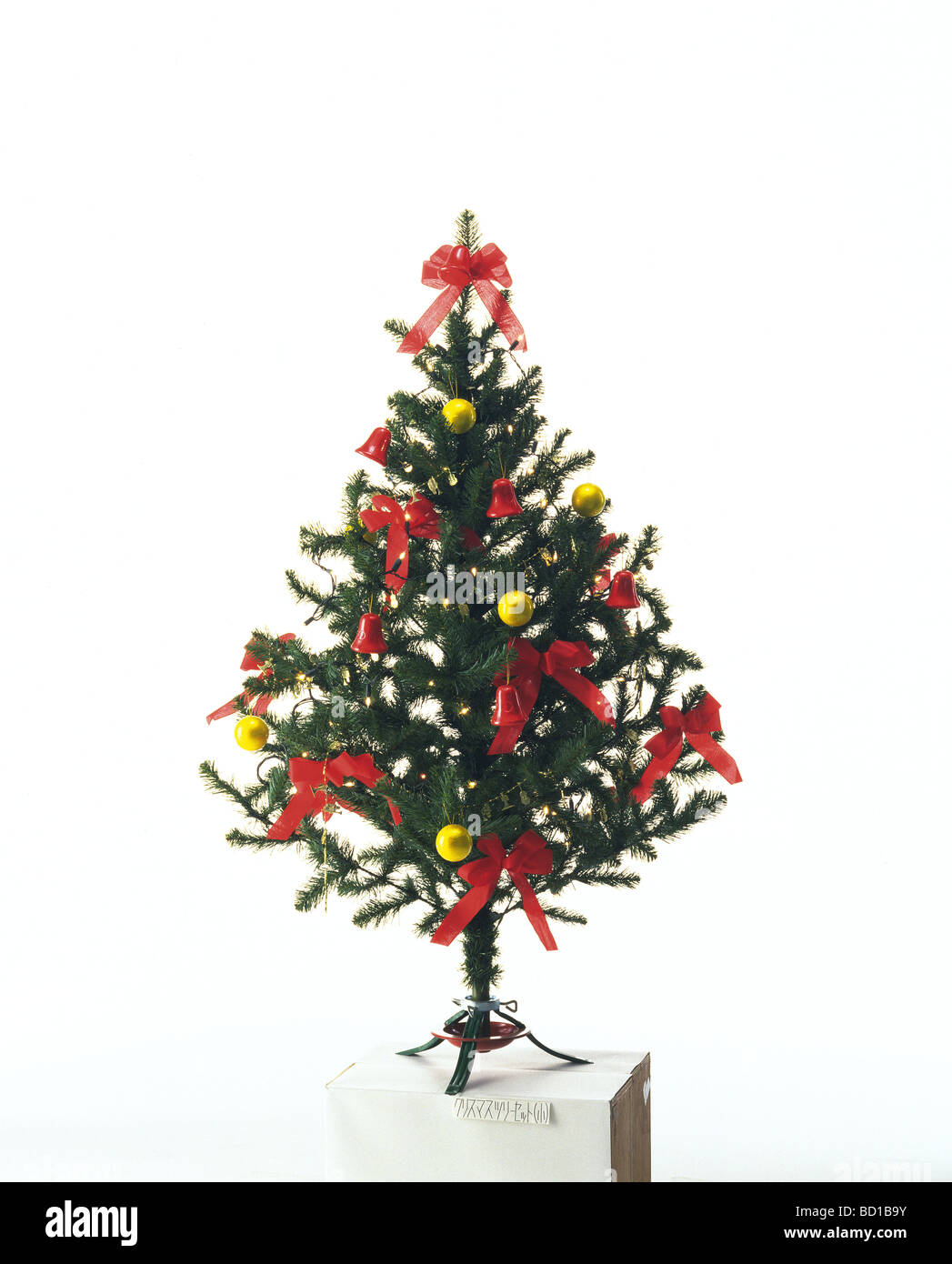 Christmas tree white background Stock Photo - Alamy